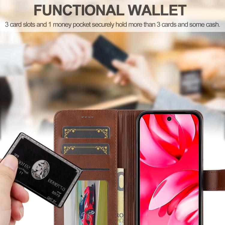 For Google Pixel 10a LC.IMEEKE Calf Texture Flip Leather Phone Case