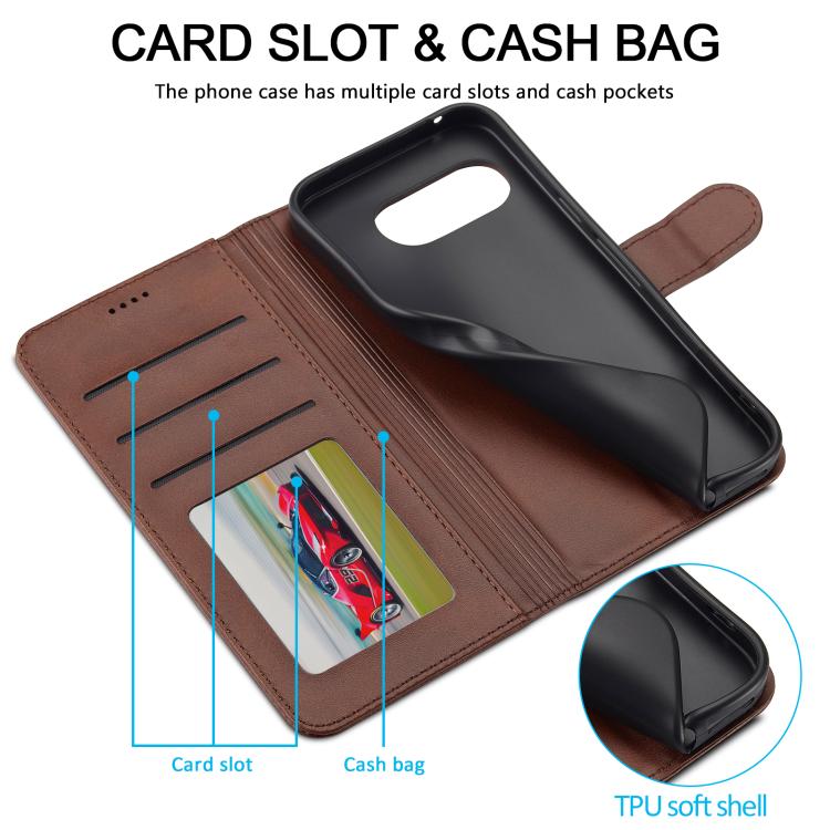 For Google Pixel 10a LC.IMEEKE Calf Texture Flip Leather Phone Case