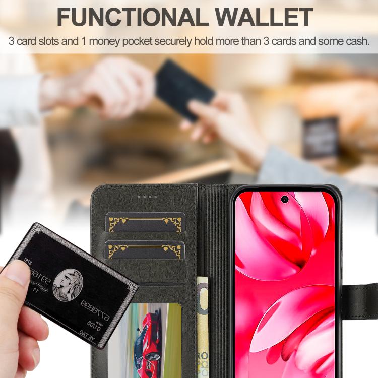 For Google Pixel 10a LC.IMEEKE Calf Texture Flip Leather Phone Case