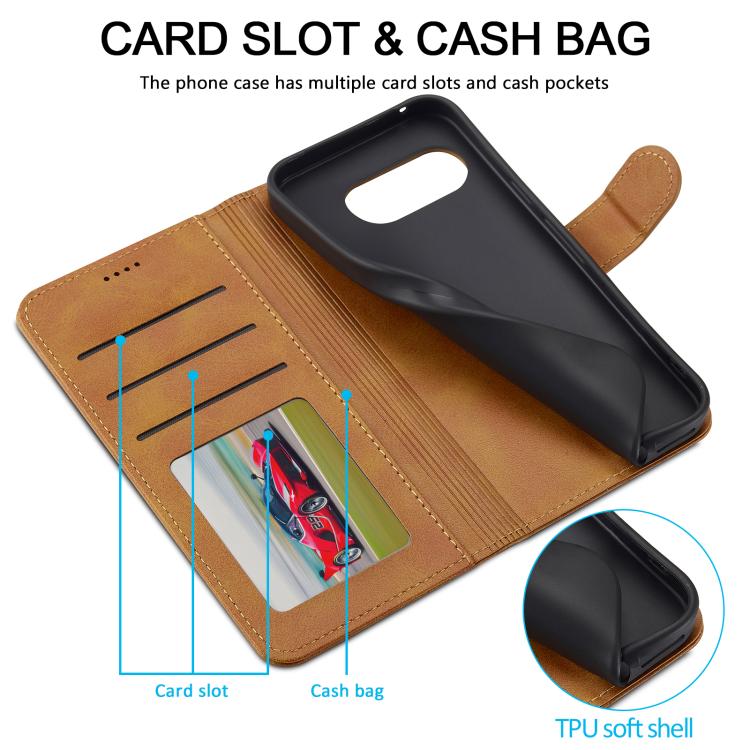 For Google Pixel 10a LC.IMEEKE Calf Texture Flip Leather Phone Case