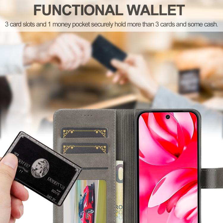 For Google Pixel 10a LC.IMEEKE Calf Texture Flip Leather Phone Case