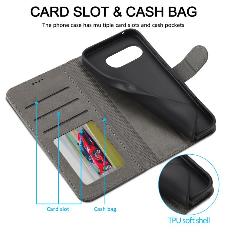 For Google Pixel 10a LC.IMEEKE Calf Texture Flip Leather Phone Case
