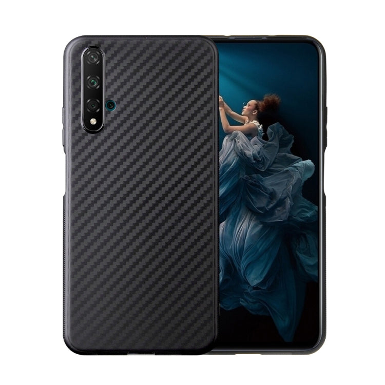 For Huawei Honor 20 Carbon Fiber Texture Shockproof TPU Protective Case