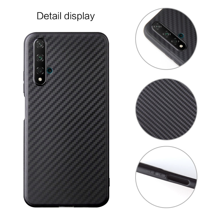 For Huawei Honor 20 Carbon Fiber Texture Shockproof TPU Protective Case
