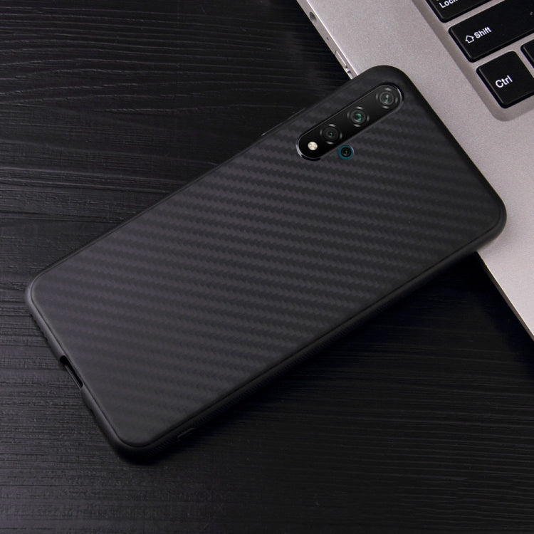 For Huawei Honor 20 Carbon Fiber Texture Shockproof TPU Protective Case