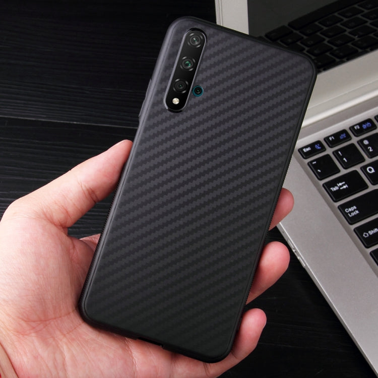For Huawei Honor 20 Carbon Fiber Texture Shockproof TPU Protective Case