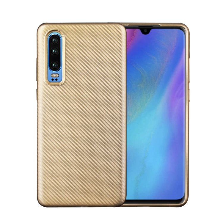 For Huawei P30 Carbon Fiber Texture Shockproof TPU Protective Case