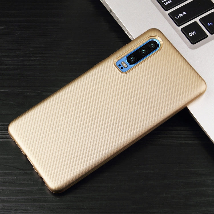 For Huawei P30 Carbon Fiber Texture Shockproof TPU Protective Case