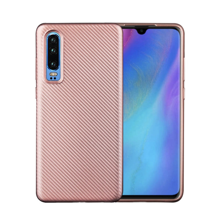 For Huawei P30 Carbon Fiber Texture Shockproof TPU Protective Case