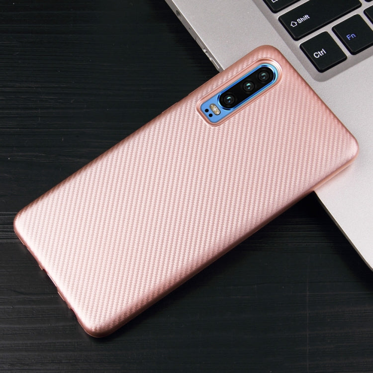 For Huawei P30 Carbon Fiber Texture Shockproof TPU Protective Case