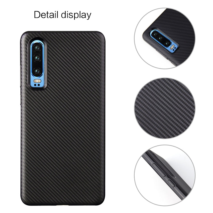 For Huawei P30 Carbon Fiber Texture Shockproof TPU Protective Case
