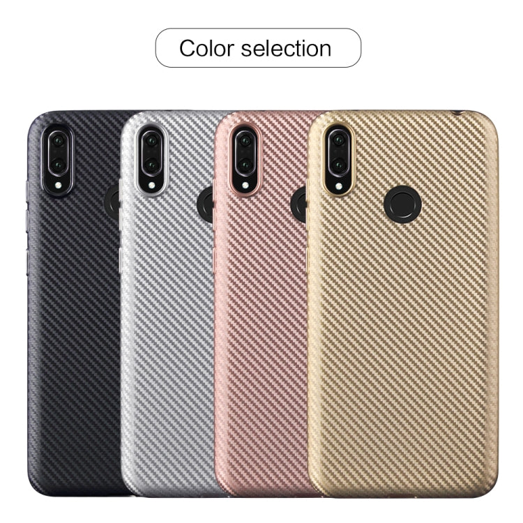 For Huawei Y6 (2019) Carbon Fiber Texture Shockproof TPU Protective Case