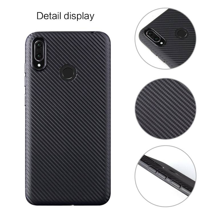 For Huawei Y6 (2019) Carbon Fiber Texture Shockproof TPU Protective Case
