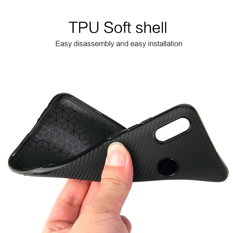 For Huawei Honor 10 Lite Carbon Fiber Texture Shockproof TPU Protective Case