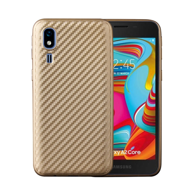 For Samsung Galaxy A2 Core Carbon Fiber Texture Shockproof TPU Protective Case