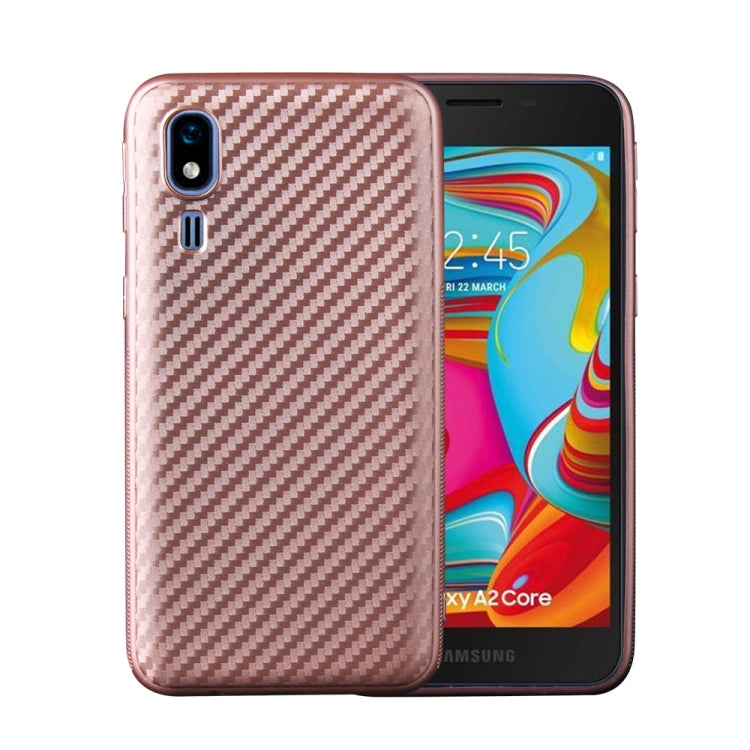 For Samsung Galaxy A2 Core Carbon Fiber Texture Shockproof TPU Protective Case