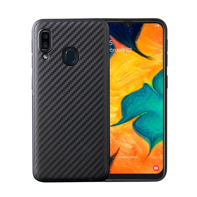 For Samsung Galaxy A20e Carbon Fiber Texture Shockproof TPU Protective Case
