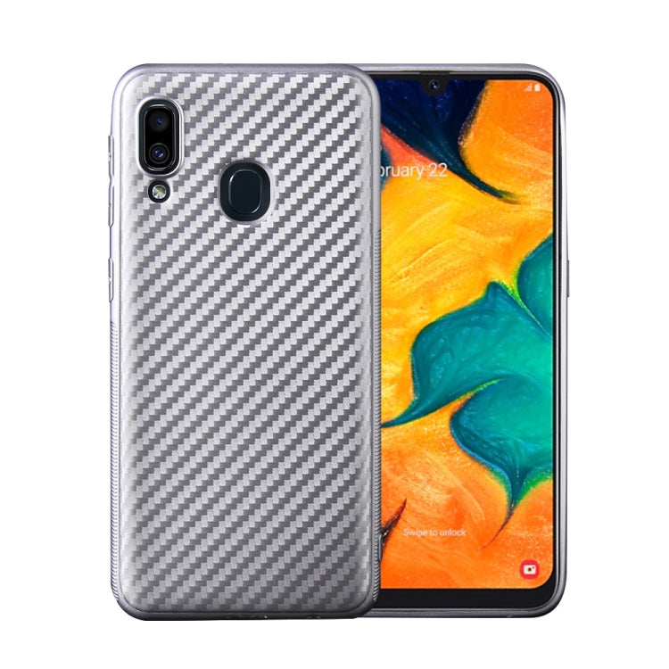 For Samsung Galaxy A20e Carbon Fiber Texture Shockproof TPU Protective Case