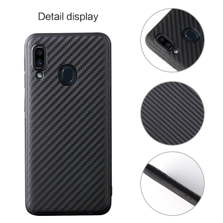 For Samsung Galaxy A20e Carbon Fiber Texture Shockproof TPU Protective Case