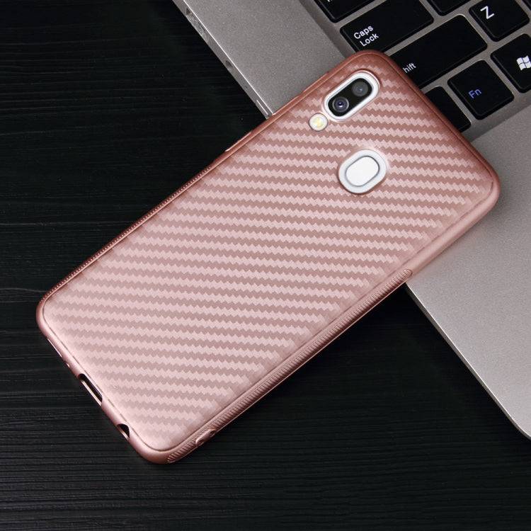 For Samsung Galaxy A40 Carbon Fiber Texture Shockproof TPU Protective Case