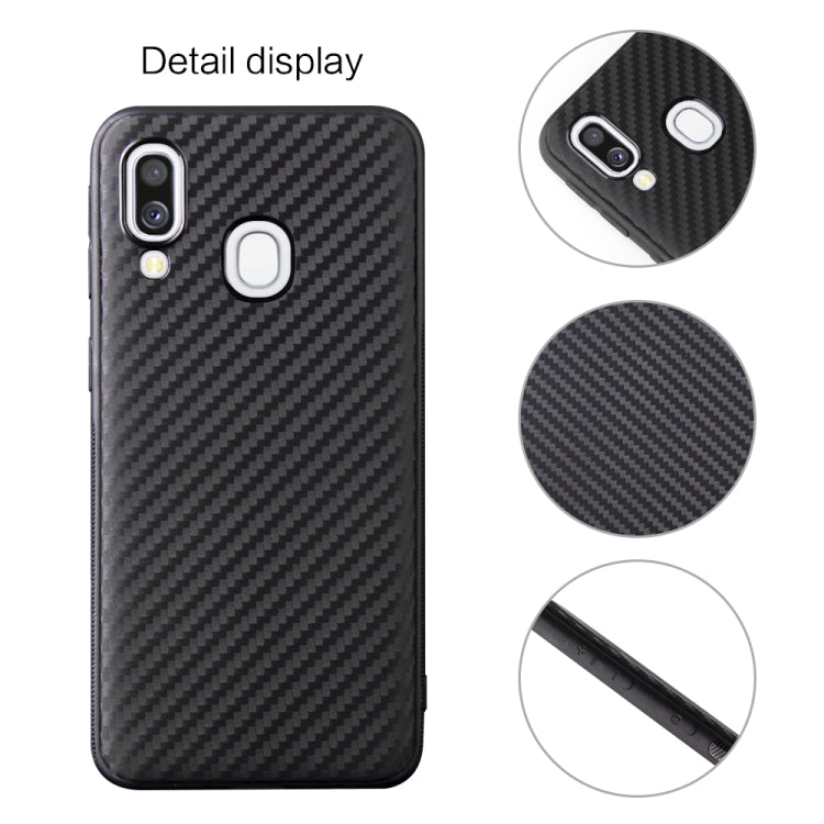For Samsung Galaxy A40 Carbon Fiber Texture Shockproof TPU Protective Case