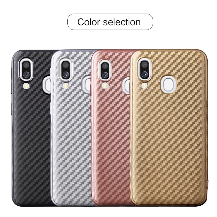 For Samsung Galaxy A40 Carbon Fiber Texture Shockproof TPU Protective Case