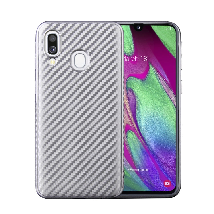 For Samsung Galaxy A40 Carbon Fiber Texture Shockproof TPU Protective Case