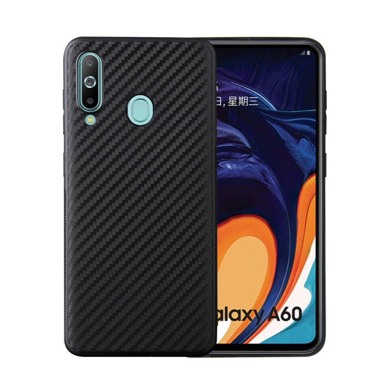 For Samsung Galaxy A60 Carbon Fiber Texture Shockproof TPU Protective Case