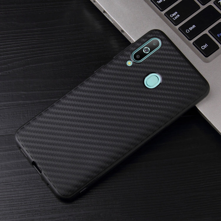For Samsung Galaxy A60 Carbon Fiber Texture Shockproof TPU Protective Case