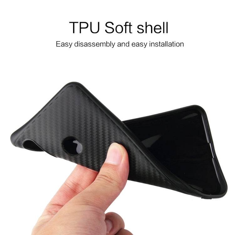 For Samsung Galaxy A60 Carbon Fiber Texture Shockproof TPU Protective Case
