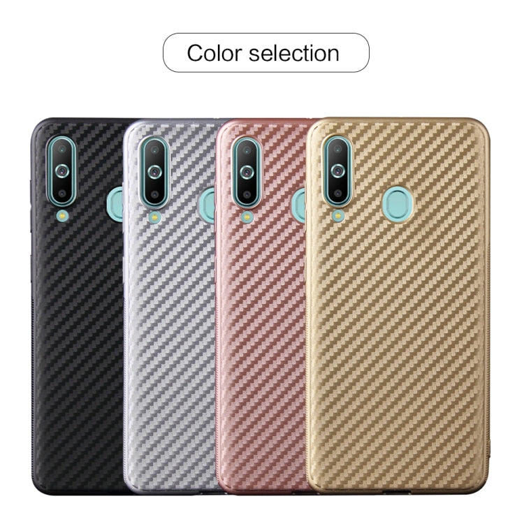 For Samsung Galaxy A60 Carbon Fiber Texture Shockproof TPU Protective Case