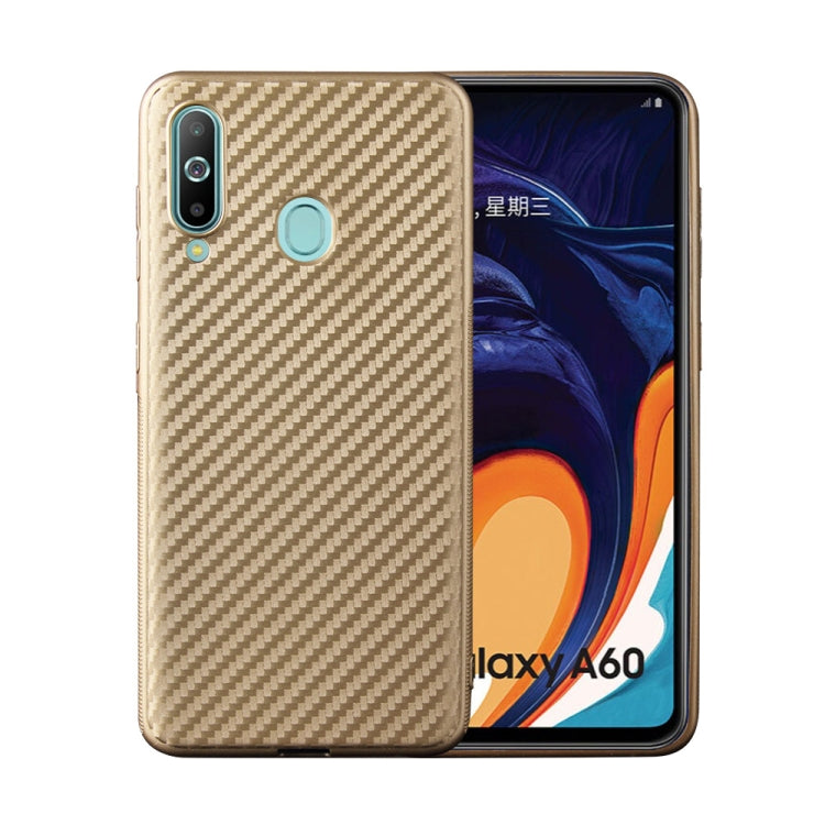 For Samsung Galaxy A60 Carbon Fiber Texture Shockproof TPU Protective Case