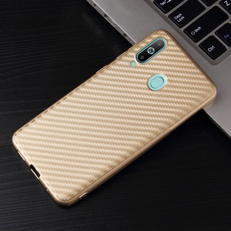 For Samsung Galaxy A60 Carbon Fiber Texture Shockproof TPU Protective Case