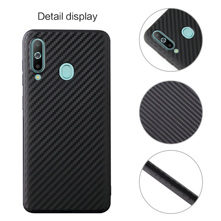 For Samsung Galaxy A60 Carbon Fiber Texture Shockproof TPU Protective Case
