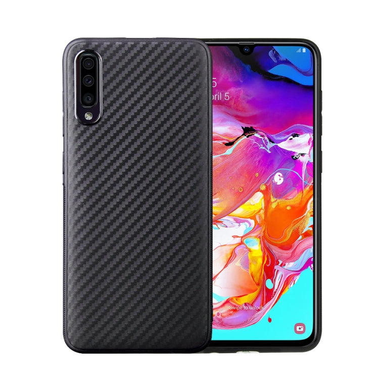 For Samsung Galaxy A70 Carbon Fiber Texture Shockproof TPU Protective Case