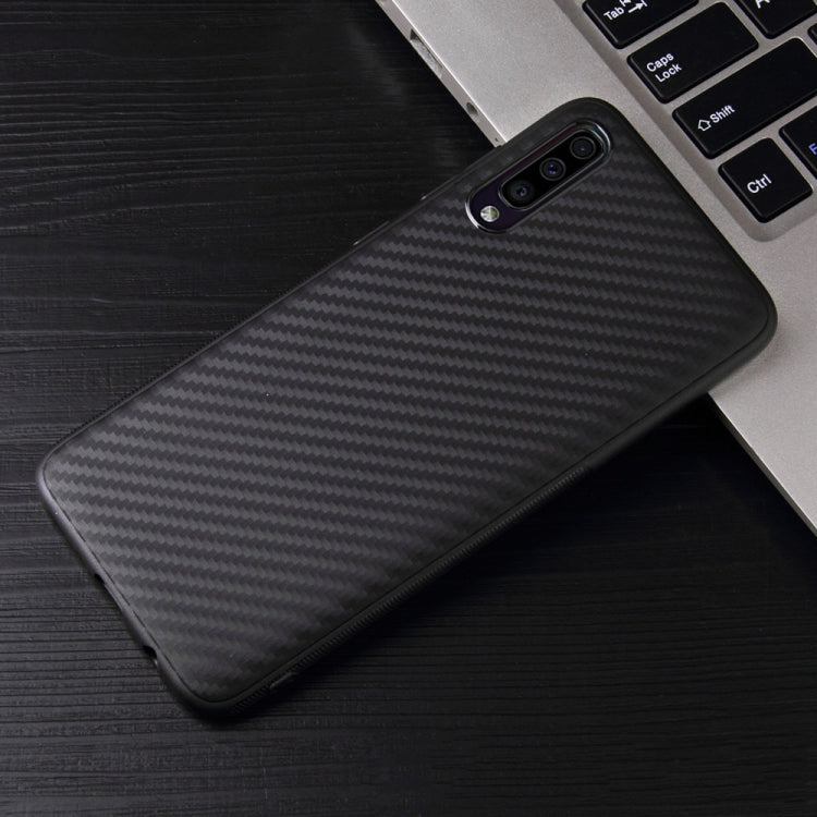 For Samsung Galaxy A70 Carbon Fiber Texture Shockproof TPU Protective Case