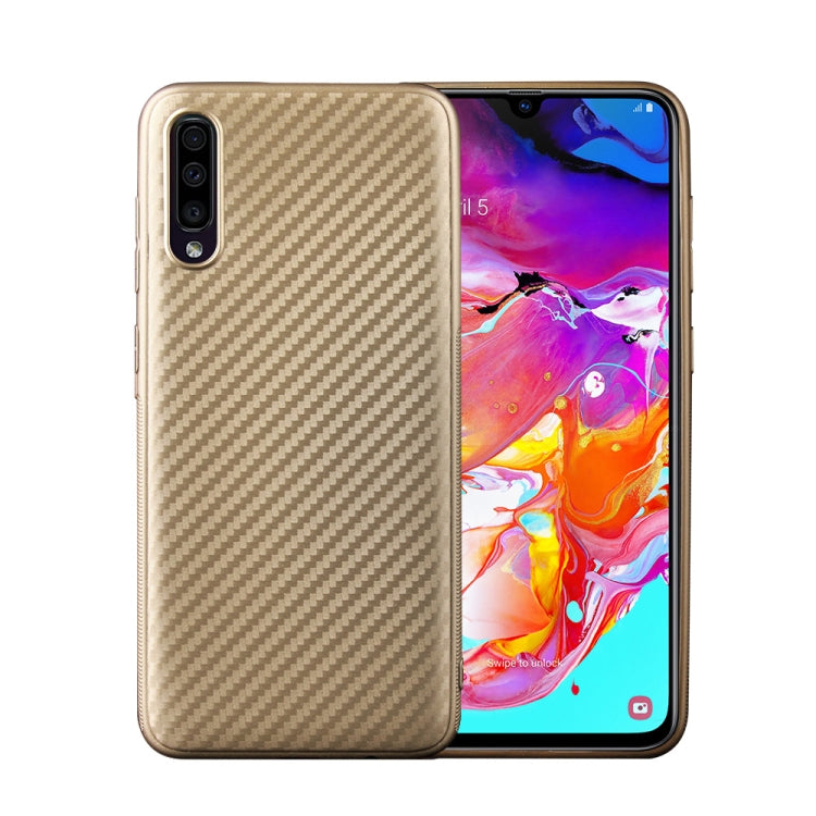 For Samsung Galaxy A70 Carbon Fiber Texture Shockproof TPU Protective Case