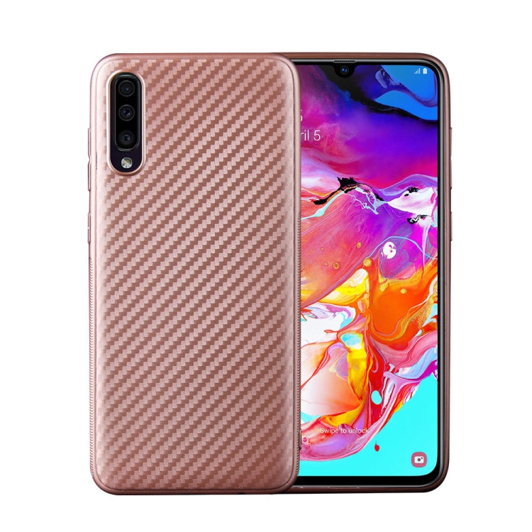 For Samsung Galaxy A70 Carbon Fiber Texture Shockproof TPU Protective Case