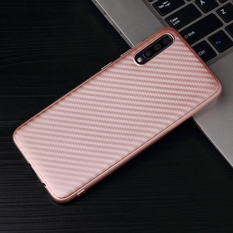 For Samsung Galaxy A70 Carbon Fiber Texture Shockproof TPU Protective Case