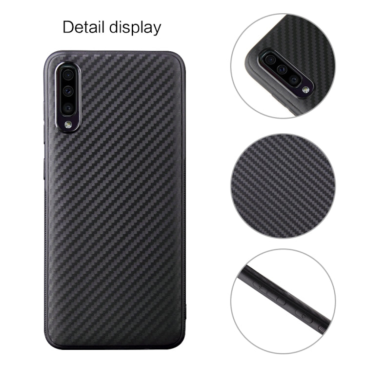For Samsung Galaxy A70 Carbon Fiber Texture Shockproof TPU Protective Case