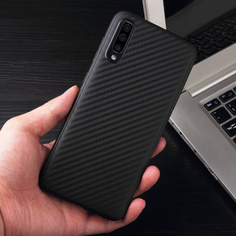 For Samsung Galaxy A70 Carbon Fiber Texture Shockproof TPU Protective Case