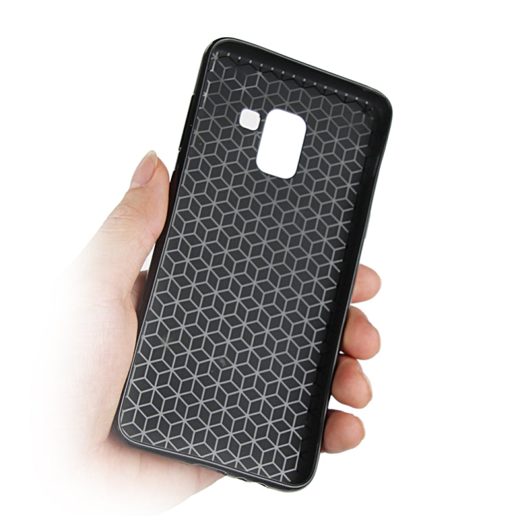 For Samsung Galaxy A8+ (2018) Carbon Fiber Texture Shockproof TPU Protective Case