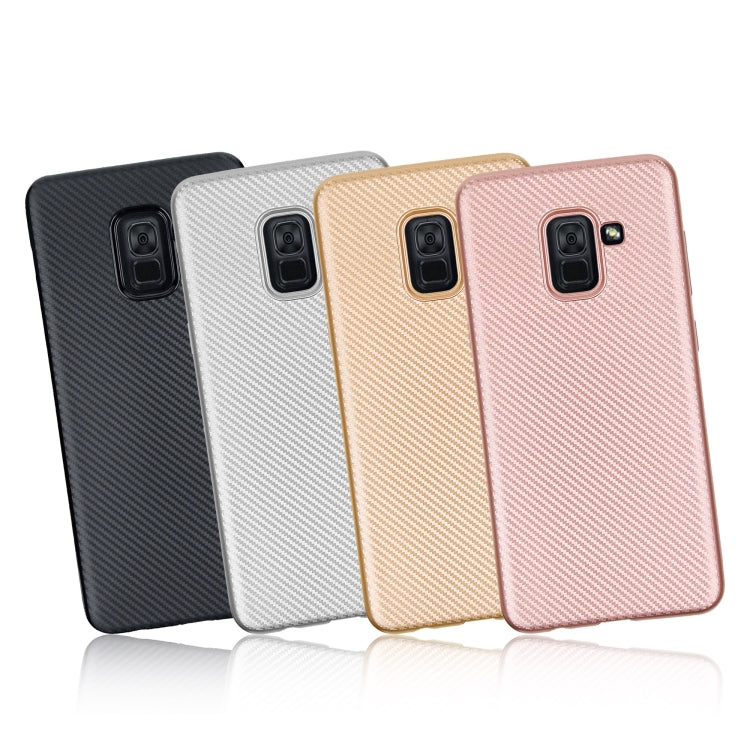 For Samsung Galaxy A8+ (2018) Carbon Fiber Texture Shockproof TPU Protective Case