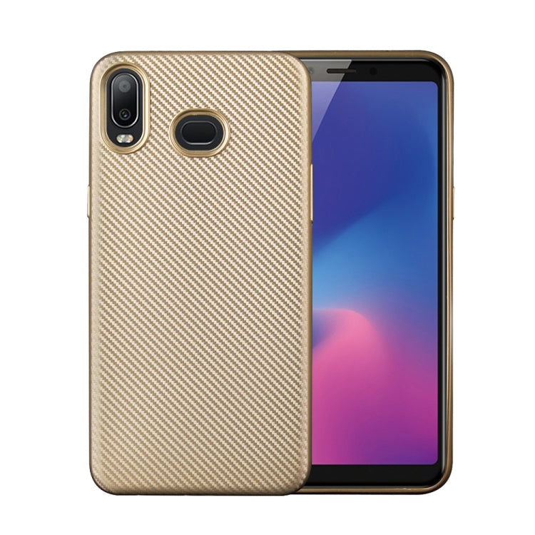 For Samsung Galaxy A6s Carbon Fiber Texture Shockproof TPU Protective Case