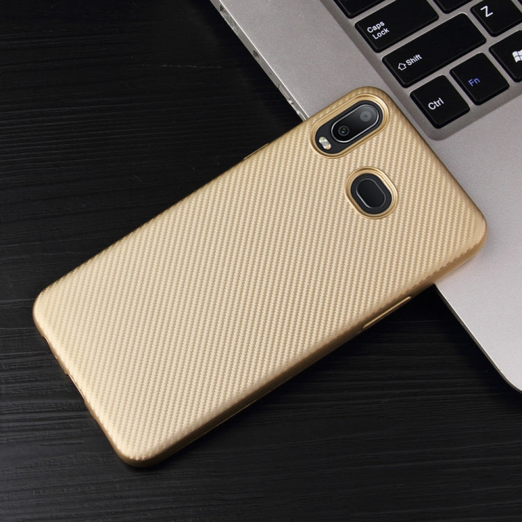 For Samsung Galaxy A6s Carbon Fiber Texture Shockproof TPU Protective Case