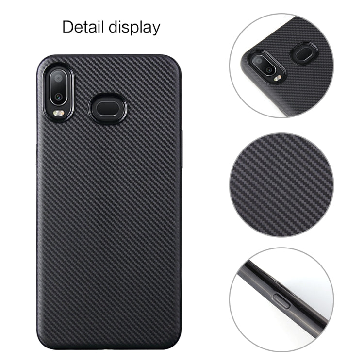 For Samsung Galaxy A6s Carbon Fiber Texture Shockproof TPU Protective Case