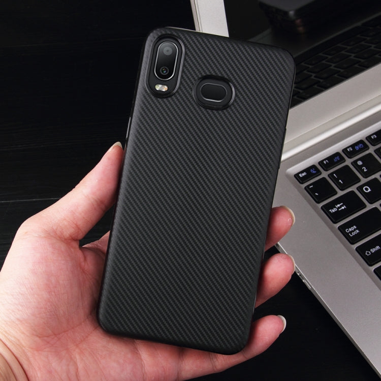 For Samsung Galaxy A6s Carbon Fiber Texture Shockproof TPU Protective Case