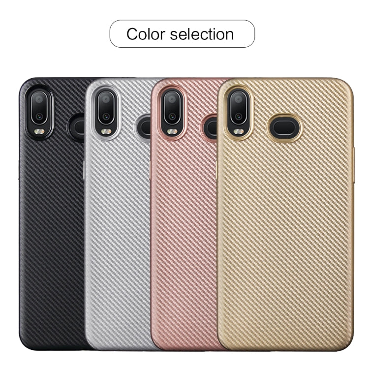 For Samsung Galaxy A6s Carbon Fiber Texture Shockproof TPU Protective Case