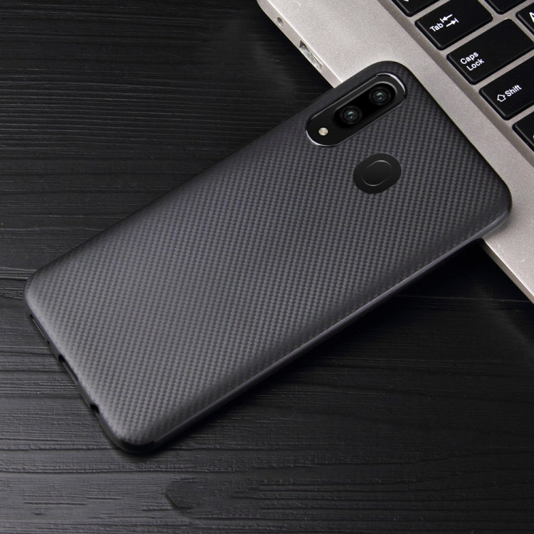 For Samsung Galaxy A30 Carbon Fiber Texture Shockproof TPU Protective Case