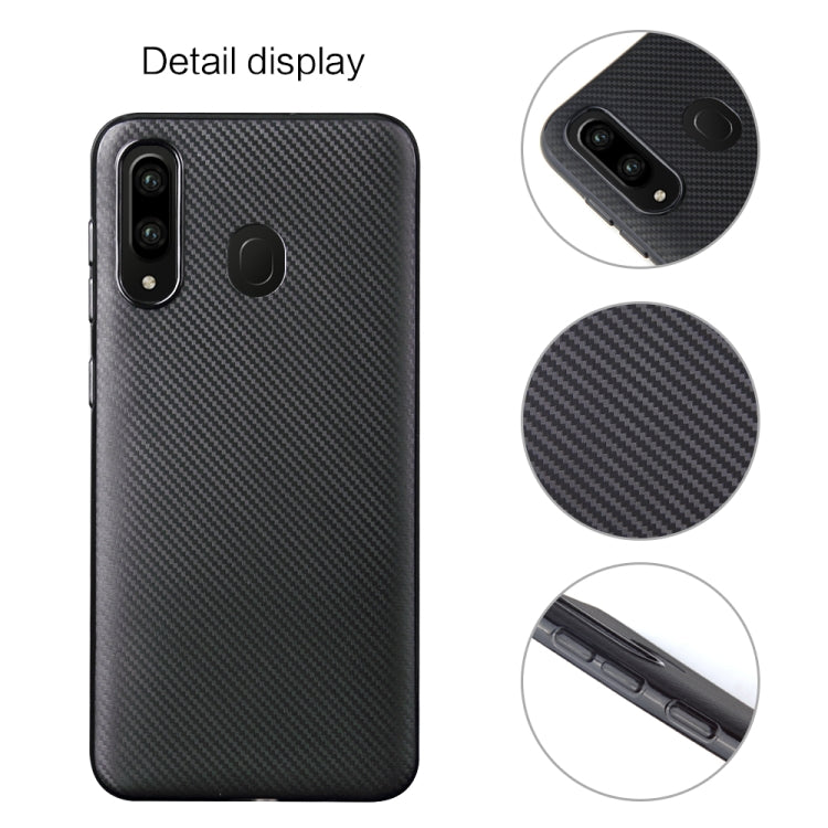 For Samsung Galaxy A30 Carbon Fiber Texture Shockproof TPU Protective Case